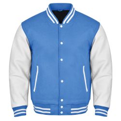 Varsity Jacket Sky Blue White